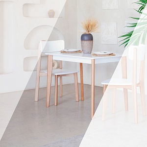 Комплект прямых стульев SKYLAND LYKKE CE-2, белый/бук 48х57х90 см